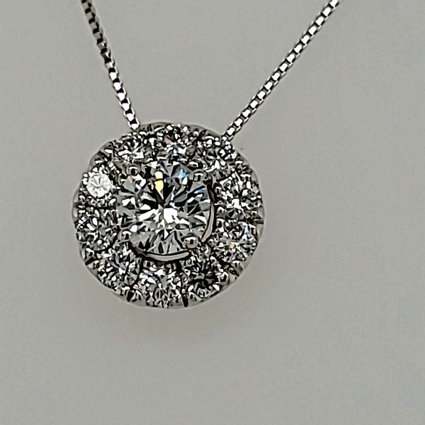 LAB GROWN DIAMOND HALO PENDANT INCLUDES CHAIN Van Scoy Jewelers Wyomissing, PA