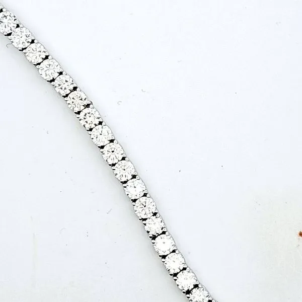 14K White Gold Bracelet with 12.60 Carat Lab-Grown Diamonds