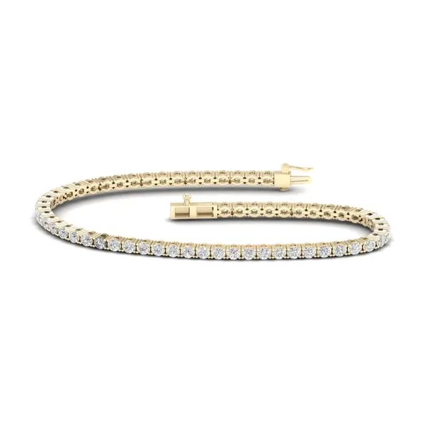 Lab-Grown Diamond Tennis Bracelet in 14K Yellow Gold | 5 ...