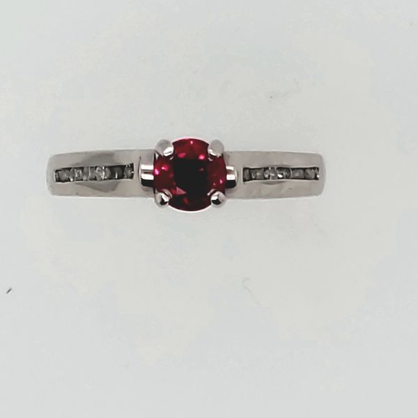 GEMSTONE RING | RUBY RING | 14 KARAT WHITE GOLD | RUBY AND DIAMOND Van Scoy Jewelers Wyomissing, PA