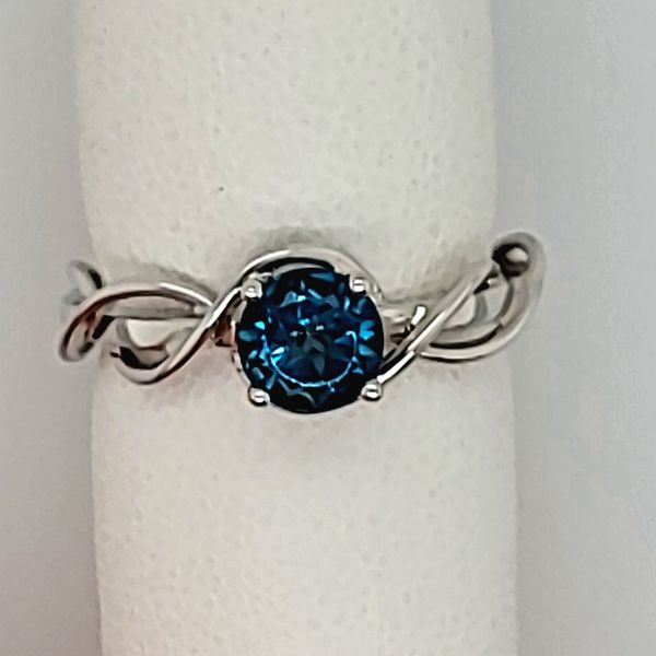 GEMSTONE RING | BLUE TOPAZ | FREDERIC SAGE DESIGNER | 14 KARAT WHITE GOLD Van Scoy Jewelers Wyomissing, PA