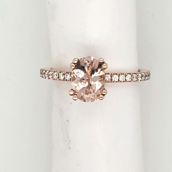 GEMSTONE RING | MORGANITE | MORGANITE AND DIAMOND |14 KARAT ROSE GOLD Van Scoy Jewelers Wyomissing, PA