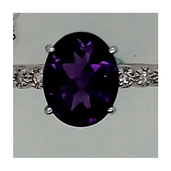 GEMSTONE RING | AMETHYST | AMETHYST AND DIAMOND | 18 KARAT WHITE GOLD Van Scoy Jewelers Wyomissing, PA