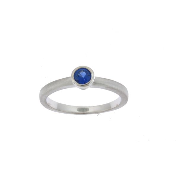 GEMSTONE RING | BLUE SAPPHIRE | 14 KARAT WHITE GOLD | BEZEL SET Van Scoy Jewelers Wyomissing, PA