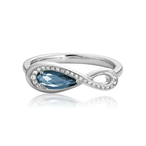 GEMSTONE RING | BLUE TOPAZ | DIAMOND AND BLUE TOPAZ | 14 KARAT WHITE GOLD Van Scoy Jewelers Wyomissing, PA