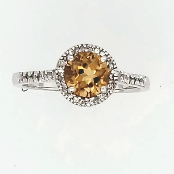 GEMSTONE RING | CITRINE | CITRINE AND DIAMOND RING | 14 KARAT WHITE GOLD Van Scoy Jewelers Wyomissing, PA