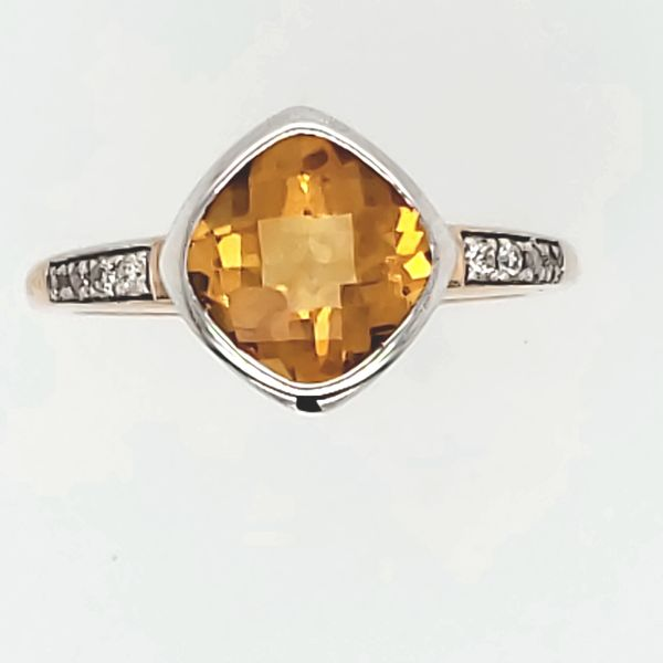GEMSTONE RING | CITRINE | CITRINE AND DIAMOND RING | 14 KARAT WHITE GOLD Van Scoy Jewelers Wyomissing, PA
