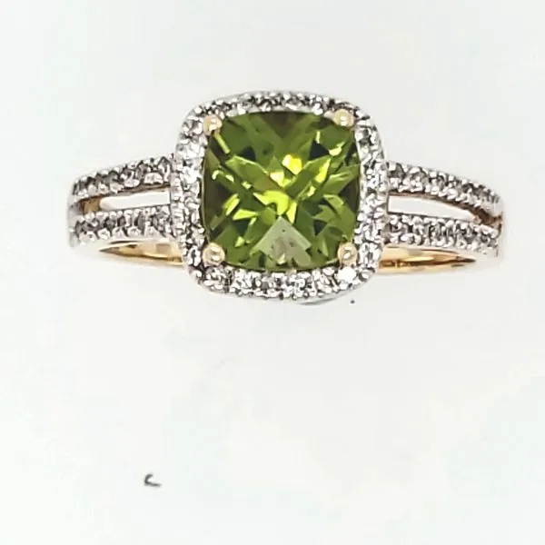 GEMSTONE RING | PERIDOT | PERIDOT AND DIAMOND RING | 14 KARAT YELLOW GOLD Van Scoy Jewelers Wyomissing, PA