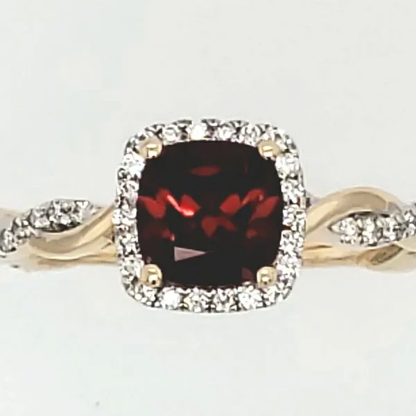 GEMSTONE RING | GARNET | GARNET AND DIAMOND RING | 14 KARAT YELLOW GOLD Van Scoy Jewelers Wyomissing, PA