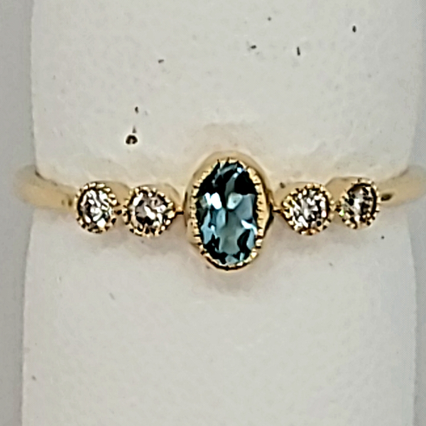 14 KARAT WHITE GOLD AQUA & DIAMOND RING Van Scoy Jewelers Wyomissing, PA