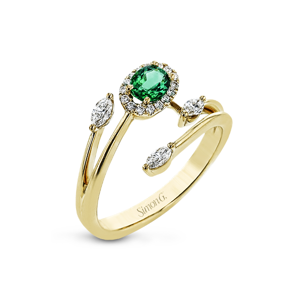 SIMON G | 18 KARAT GOLD | EMERALD RING | EMERALD AND DIAMOND Van Scoy Jewelers Wyomissing, PA