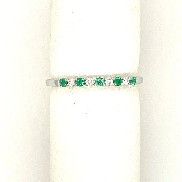 EMERALD RING | DIAMOND RING | 14 KARAT WHITE GOLD Van Scoy Jewelers Wyomissing, PA