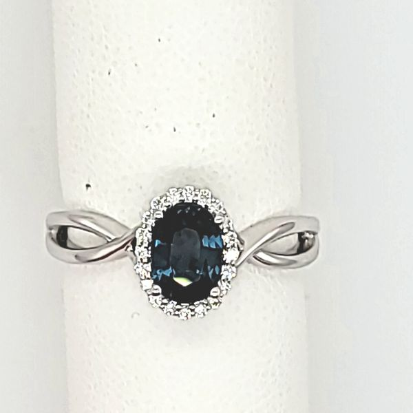 Sapphire and Diamond Ring in 14 Karat White Gold Van Scoy Jewelers Wyomissing, PA