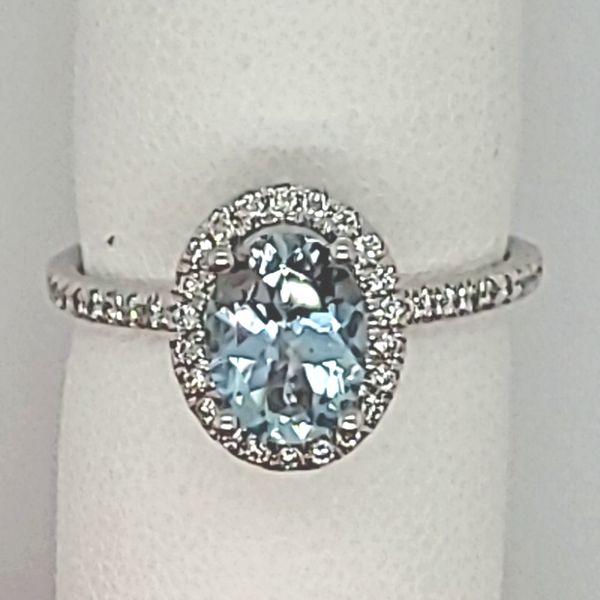 Aquamarine & Diamond Ring, 14 Karat White Gold Van Scoy Jewelers Wyomissing, PA