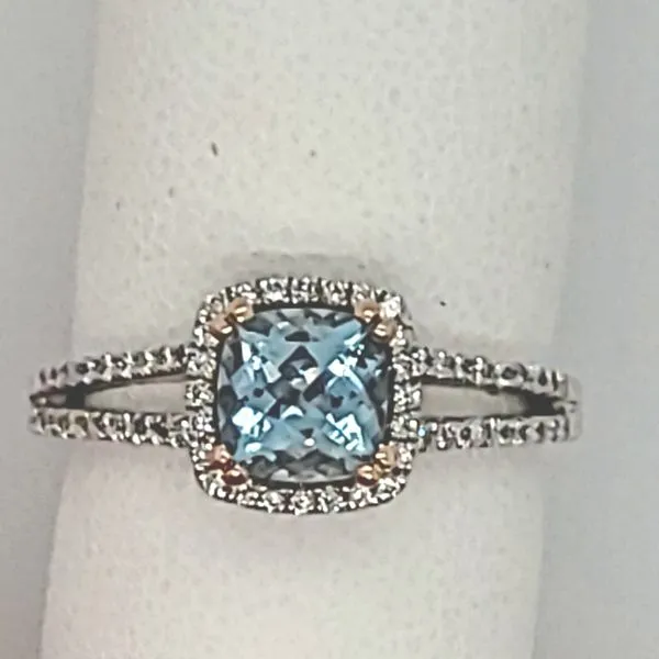 Aquamarine & Diamond Ring, 14 Karat White Gold Van Scoy Jewelers Wyomissing, PA