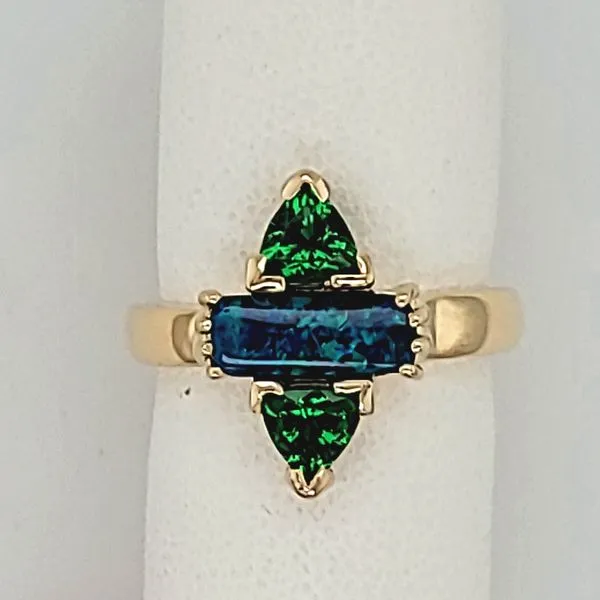 Custom Design | Black Opal and Tsavorite Garnet Ring/ VanScoy Jewelers of Wyomissing Van Scoy Jewelers Wyomissing, PA