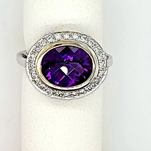 AMETHYST RING | DIAMOND & AMETHYST | HALO Van Scoy Jewelers Wyomissing, PA