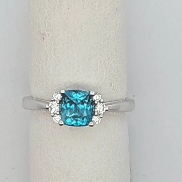 Opulent 14K White Gold Blue Zircon & Diamond Ring | 1.74ct Blue Zircon & 0.15ct Diamond/ VanScoy Jewelers of Wyomissing Van Scoy Jewelers Wyomissing, PA