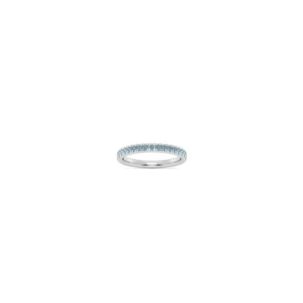 Serenade of the Sea: Imagine Bridal 14K White Gold Round Pave Band with 19 Aquamarine Accents