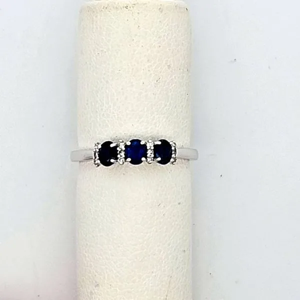 Sophisticated Sparkle: 14 Karat White Gold Sapphire and Diamond Fashion Ring Van Scoy Jewelers Wyomissing, PA