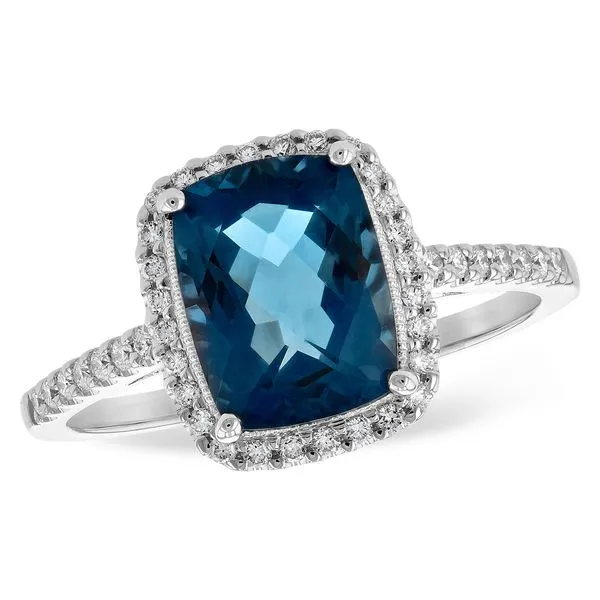 14 Karat White Gold Blue Topaz 2.42 Carat and 0.20 Carat G, SI1-SI2 Diamonds/ VanScoy Jewelers of Wyomissing similar item image
