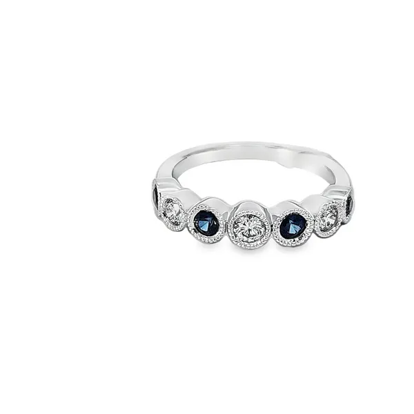 14K White Gold 7-Stone Alternating Diamond & Sapphire Ring - 0.71 Total Gem Weight, SI1 Clarity Diamonds (H-I Color)/ VanScoy Jewelers of Wyomissing Van Scoy Jewelers Wyomissing, PA