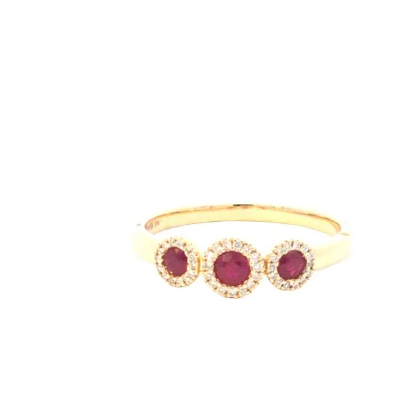 14K Yellow Gold Ruby & Diamond Fashion Ring – 0.34c...
