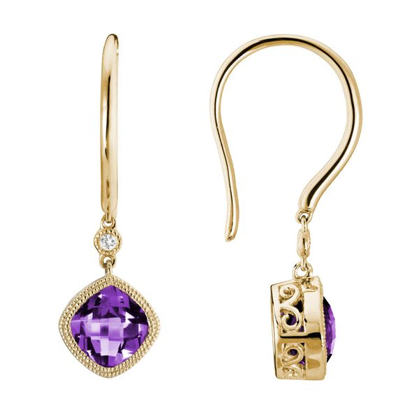 Amethyst & Diamond Dangle Earrings Van Scoy Jewelers Wyomissing, PA