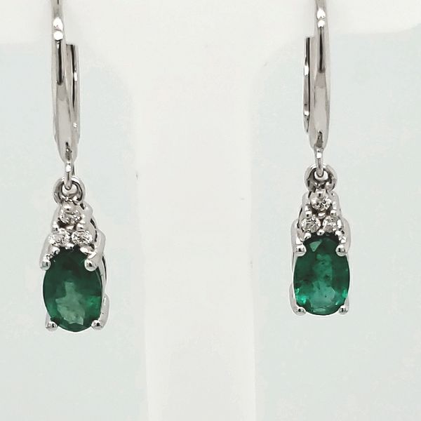 Emerald & Diamond Dangle Earrings Van Scoy Jewelers Wyomissing, PA