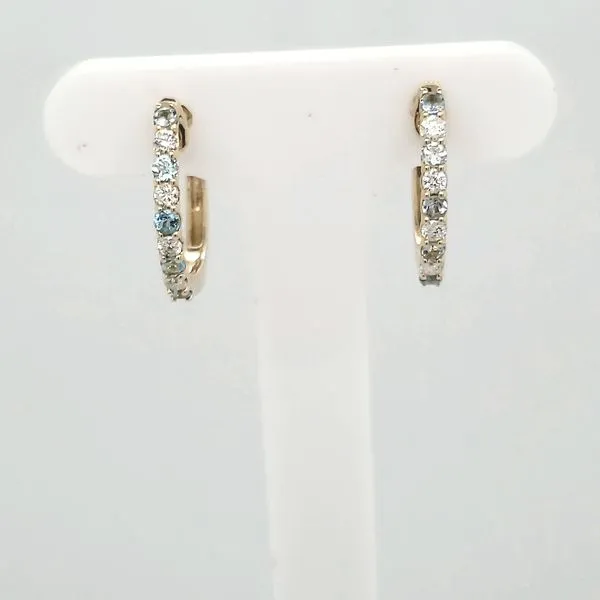 Aquamarine & Diamond Small Hoop Earrings Van Scoy Jewelers Wyomissing, PA