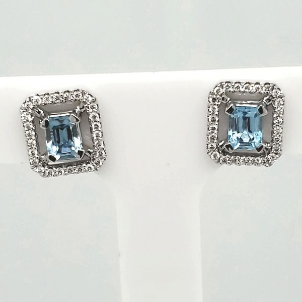 Blue Topaz & Diamond Stud Earrings Van Scoy Jewelers Wyomissing, PA