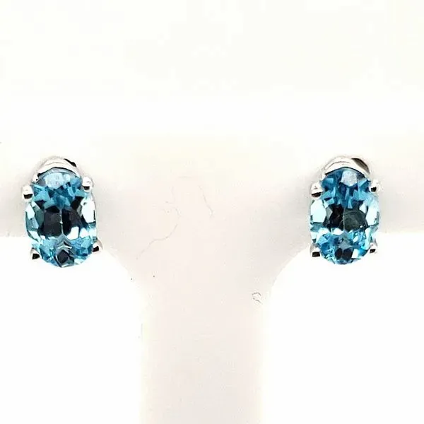 GEMSTONE EARRINGS | BLUE TOPAZ | 14 KARAT WHITE GOLD Van Scoy Jewelers Wyomissing, PA