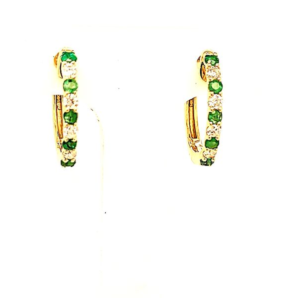 HOOP EARRINGS | 14 KARAT GOLD | EMERALD | DIAMOND Van Scoy Jewelers Wyomissing, PA