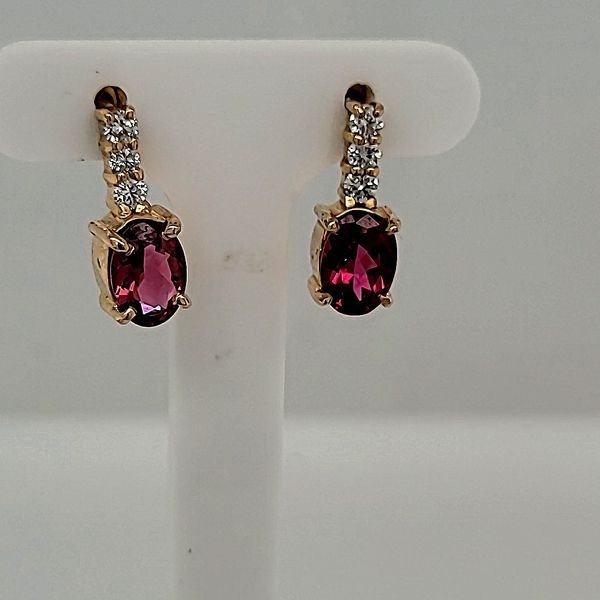 GEMSTONE EARRINGS | 14 KARAT | PINK TOURMALINE | DIAMOND Van Scoy Jewelers Wyomissing, PA