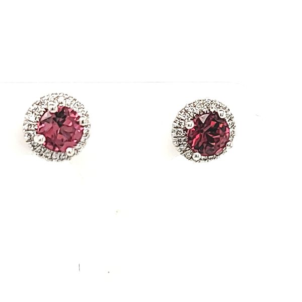 GARNET EARRINGS | RHODALITE GARNET | GARNET & DIAMOND | 14 KARAT Van Scoy Jewelers Wyomissing, PA