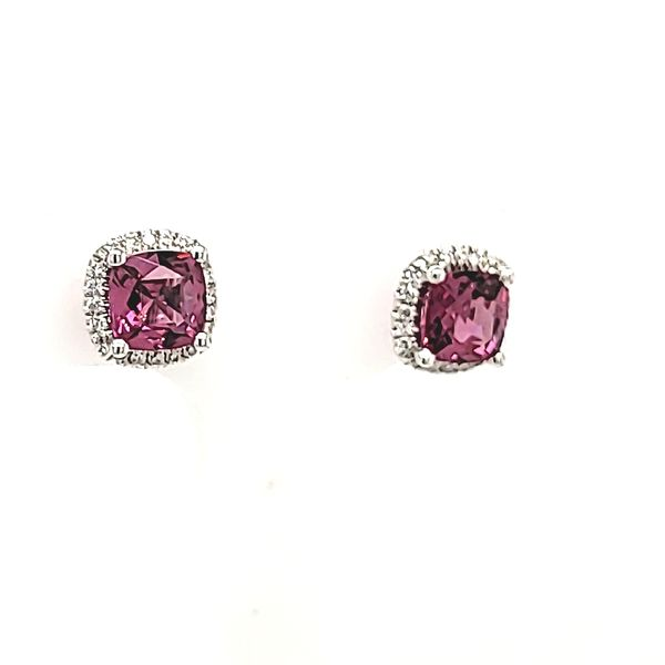 GARNET EARRINGS | RHODALITE GARNET | GARNET & DIAMOND | 14 KARAT Van Scoy Jewelers Wyomissing, PA