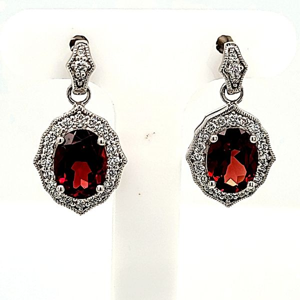 Garnet & Diamond Earrings Van Scoy Jewelers Wyomissing, PA