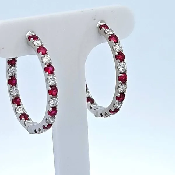 COLOR STONE EARRINGS/ RUBY EARRINGS/ RUBY HOOP EARRINGS/ RUBY DIAMOND EARRINGS Van Scoy Jewelers Wyomissing, PA
