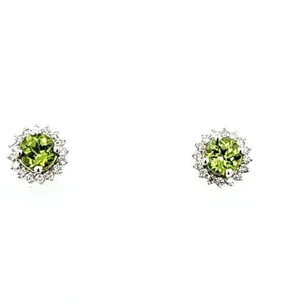Sparkling Beauty: 14K Yellow Gold Peridot and Diamond Hal...
