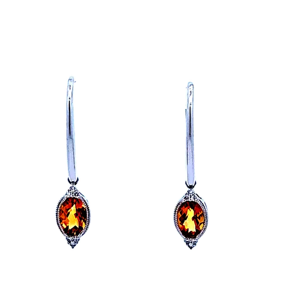 14K White Gold Dangle Earrings with 0.76TW Citrines & 0.60TW Diamond Accents – Luxurious Elegance/ VanScoy Jewelers of Wyomissing Van Scoy Jewelers Wyomissing, PA