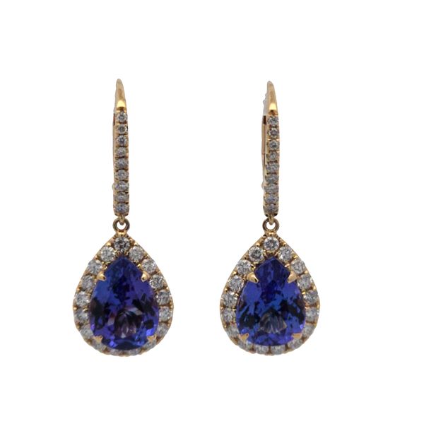 14K Yellow Gold Tanzanite & Diamond Drop Earrings – 4.00 Ct Tanzanite Van Scoy Jewelers Wyomissing, PA