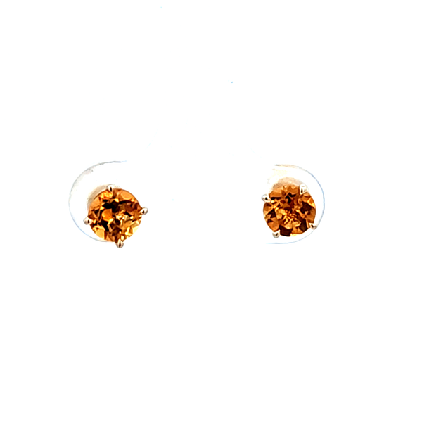 14K Yellow Gold Stud Earrings with 0.94 Carat Round Citrine/ VanScoy Jewelers of Wyomissing Van Scoy Jewelers Wyomissing, PA