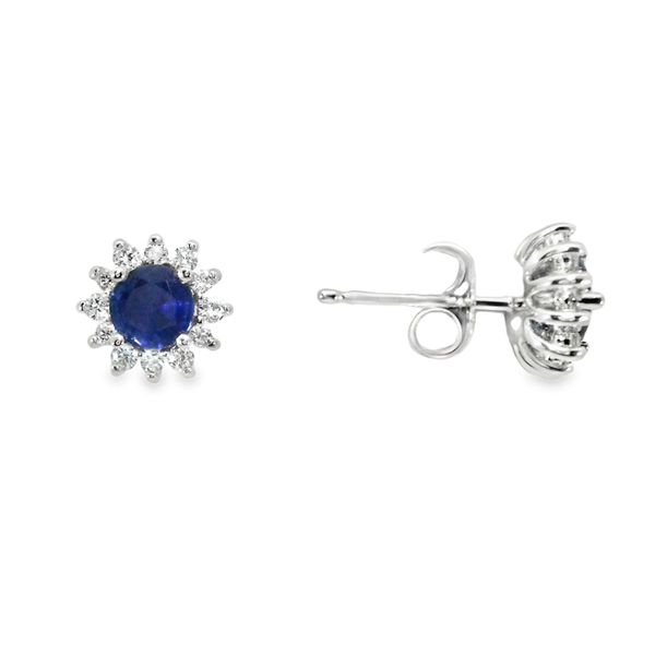 14K White Gold Sapphire & Diamond Earrings – 0.45 CT Sapphire Van Scoy Jewelers Wyomissing, PA