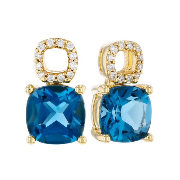 14K Yellow Gold London Blue Topaz & Diamond Earrings Van Scoy Jewelers Wyomissing, PA