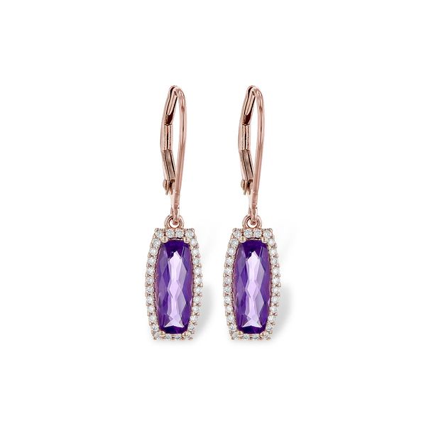 14 Karat White Gold Amethyst & Diamond Earrings – 1.60 Carat Amethyst, 0.18 CT Diamonds Van Scoy Jewelers Wyomissing, PA