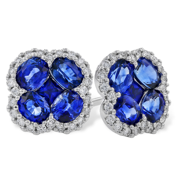 14K White Gold Sapphire & Diamond Earrings – 2.00 CT Sapphire Van Scoy Jewelers Wyomissing, PA