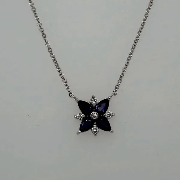 Iolite Flower Necklace Van Scoy Jewelers Wyomissing, PA