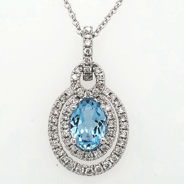 Oval Blue Topaz Pendant Van Scoy Jewelers Wyomissing, PA
