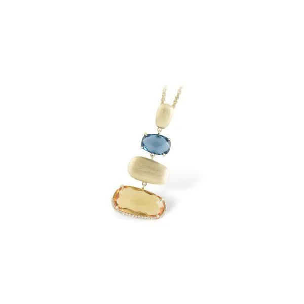GEMSTONE PENDANT  | BLUE TOPAZ | CITRINE | DIAMOND | 14 KARAT YELLOW GOLD Van Scoy Jewelers Wyomissing, PA