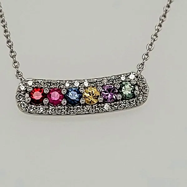 SAPPHIRE PENDANT | SAPPHIRE & DIAMOND | 14 KARAT WHITE GOLD | RAINBOW SAPPHIRE Van Scoy Jewelers Wyomissing, PA